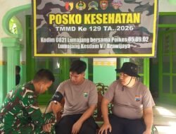 Pemeriksaan Kesehatan Rutin Jaga Satgas TMMD ke-129 Kodim 0821 Lumajang Tetap Prima