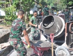 Prada Dimas Firmansyah Bersama Warga Percepat Pengecoran Jalan Demi Tingkatkan Akses Desa
