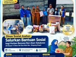 Dinsos Asahan Salurkan Bantuan Korban Kebakaran