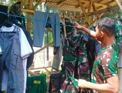 Jelang Penutupan TMMD, Prada Tri Dani Rapikan Perlengkapan