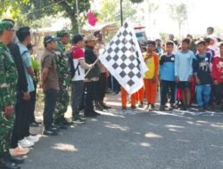 Koramil Wonomerto Kawal Dan Amankan Gelaran Lomba Lari Antar Lembaga Pendidikan Dalam Rangka HUT RI Ke 81