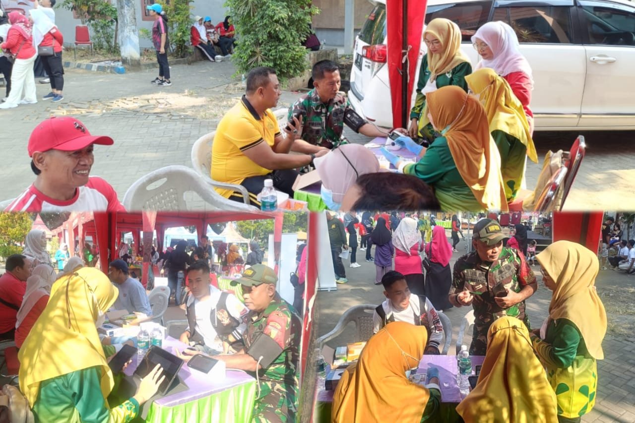 Semarak HUT RI ke-81, Koramil Kejayan Ikuti Senam dan Cek Kesehatan Bersama