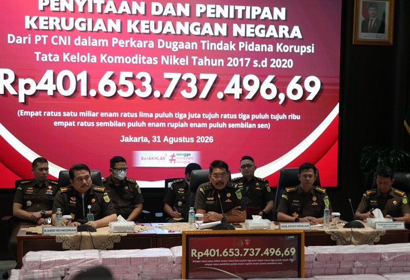 Kejagung Sita Rp401 Miliar dari PT CNI, Usut Dugaan Korupsi Nikel