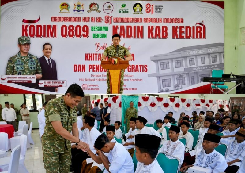 Kodim 0809/Kediri Gelar Khitan dan Pengobatan Gratis