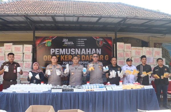 Polres Tangsel Musnahkan 46 Juta Butir Obat Keras Hasil Pengungkapan Polsek Serpong