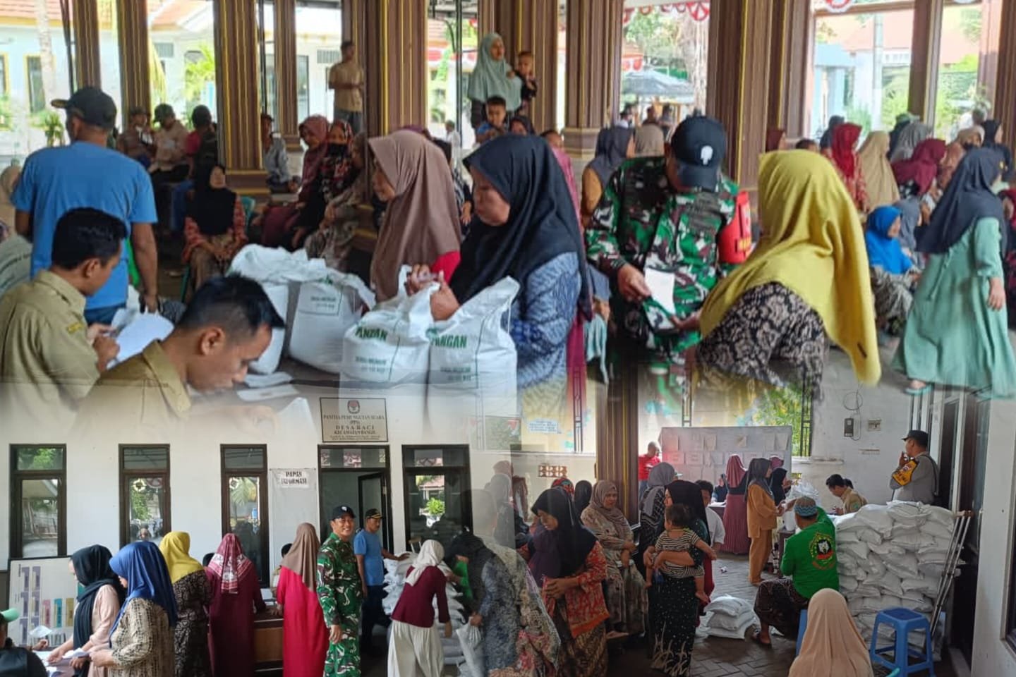 Wujud Kepedulian ke Warga, Babinsa Bangil Kawal Penyaluran Bantuan Pangan