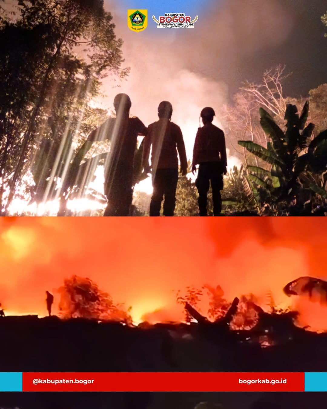 amping RT08/RW05, Desa Galuga, Kecamatan Cibungbulang, Kabupaten Bogor, Senin (7/8/2026) malam hingga Selasa (8/8) pagi. FOTO: HO-Diskominfo Kabupaten Bogor