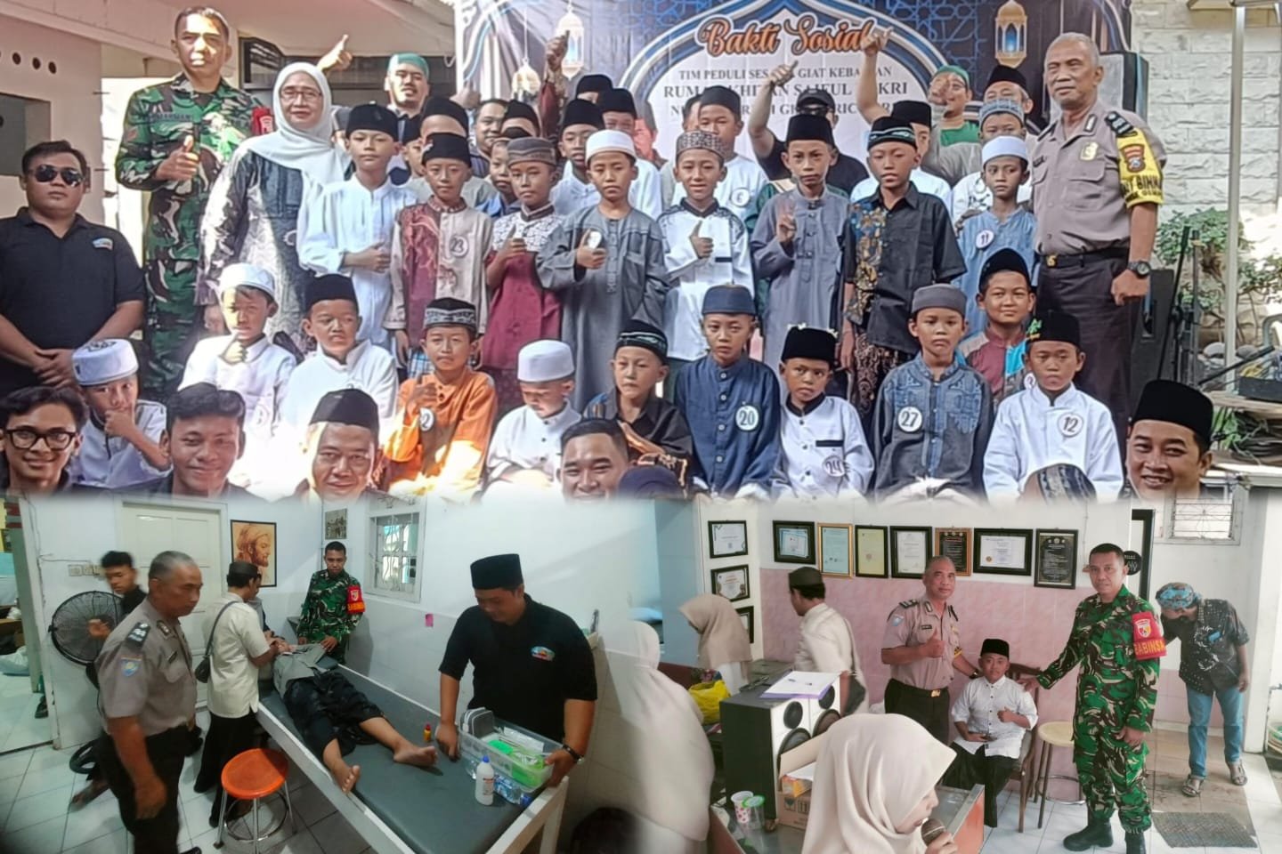 Wujud Kepedulian Sosial, Babinsa Gempol Hadiri Khitan Massal