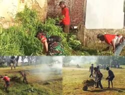 Babinsa Hadir di Tengah Warga, Gotong Royong Bersihkan Lingkungan Desa