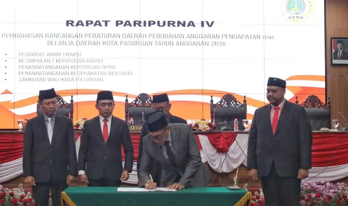 DPRD Kota Pasuruan Sepakati Raperda Perubahan APBD 2026 Menjadi Perda