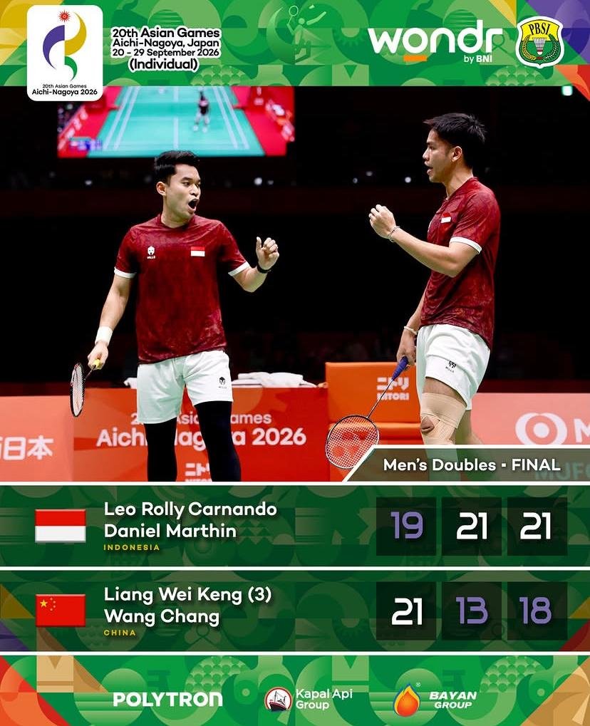 Leo/Daniel Raih Emas Asian Games 2026