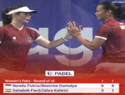 Novela/Beatrice Menang, Padel Putri Indonesia ke Perempat Final