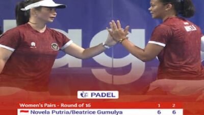 Novela/Beatrice Menang, Padel Putri Indonesia ke Perempat Final