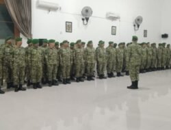 Pabung 0820/Probolinggo Pimpin Upacara Korps Raport Kenaikan Pangkat Bintara Dan Tamtama