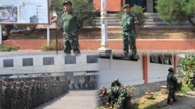 Siapkan Marshaling Area Yonif TP, Kodim 0819/Pasuruan Kerahkan Personel Bersihkan Kawasan Pemkab Lama