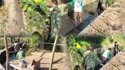 Wujudkan Lingkungan Bersih dan Cegah Banjir, Babinsa Koramil 0819/12 Rembang Bersama Warga Gotong Royong Bersihkan Aliran Sungai